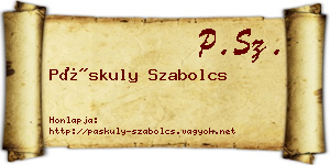 Páskuly Szabolcs névjegykártya